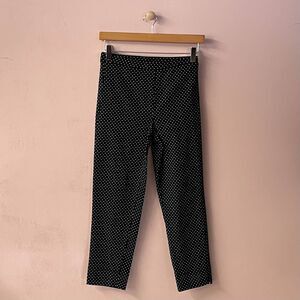Vintage Black & White Polka Dot Pin Up Ankle Pants Size S EUC